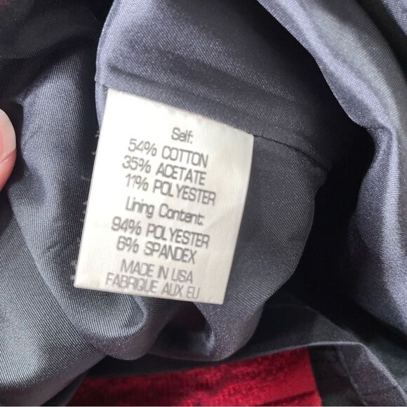 Theory Orsolya Strapless Cocktail Jacquard Dress Red Sz 2‎ - Picture 9 of 10